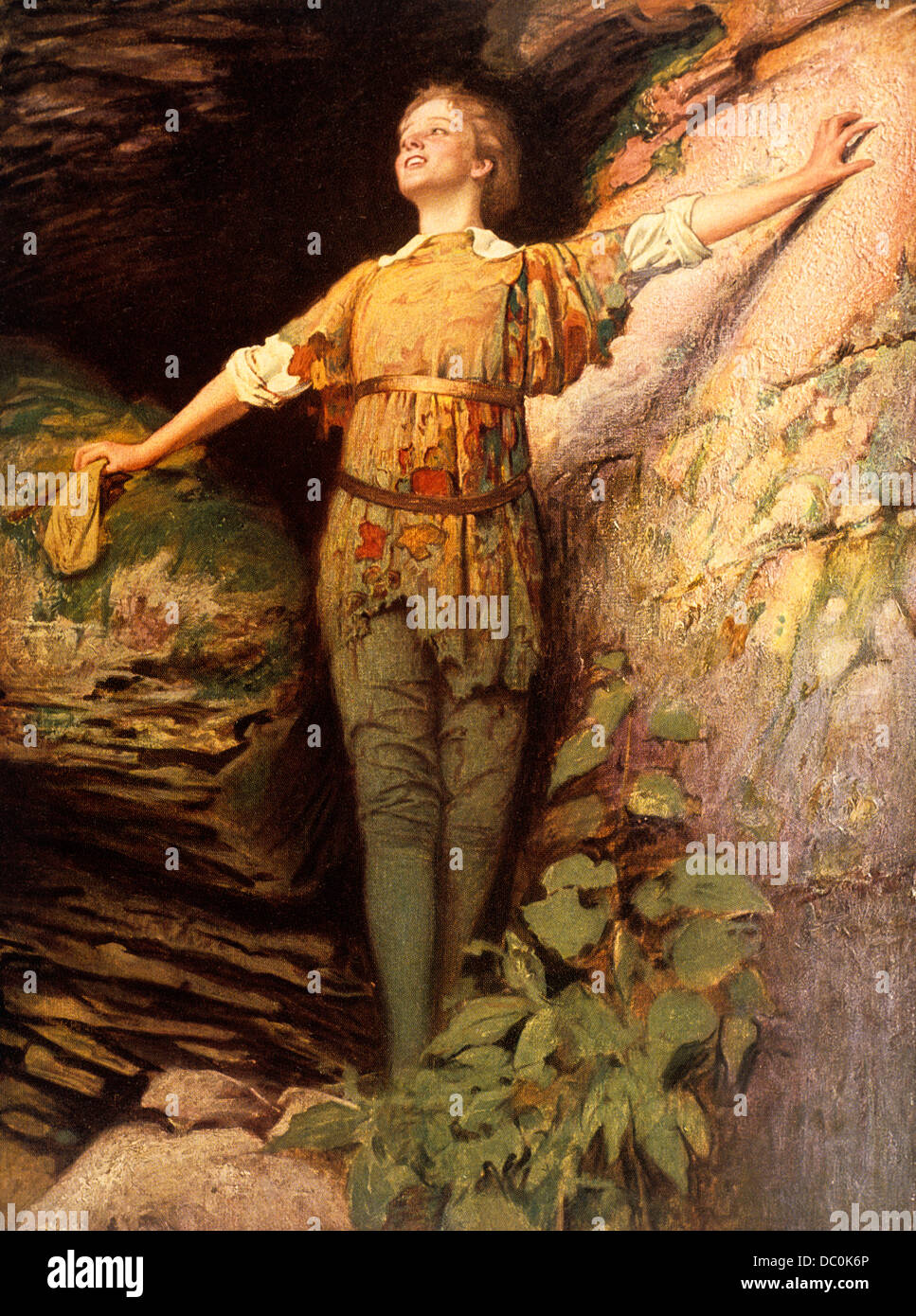 1900S VERNICIATURA DI ATTRICE MAUDE ADAMS COME PETER PAN Foto Stock