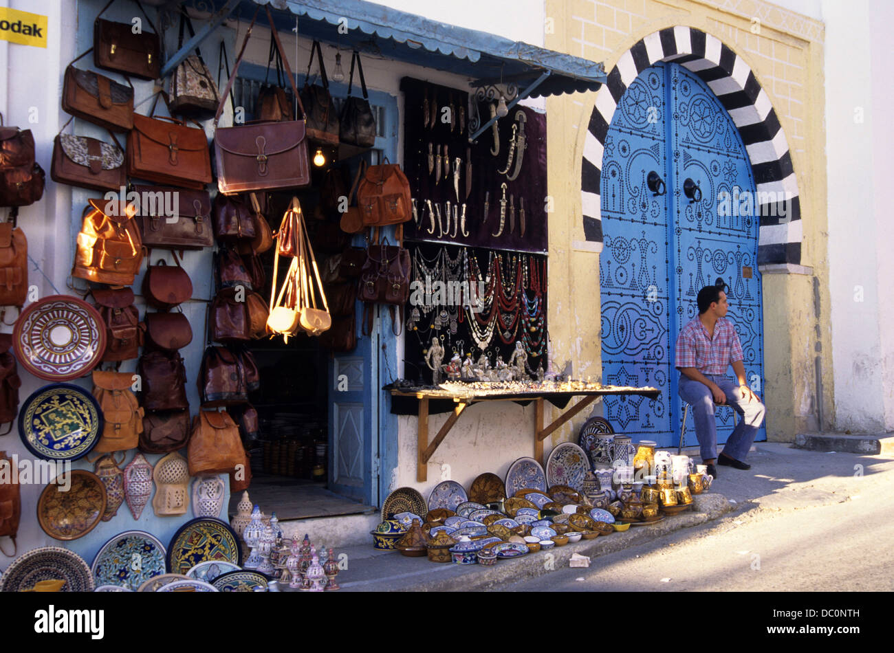 SIDI BOU SAID TUNISIA Negozio di souvenir Foto Stock