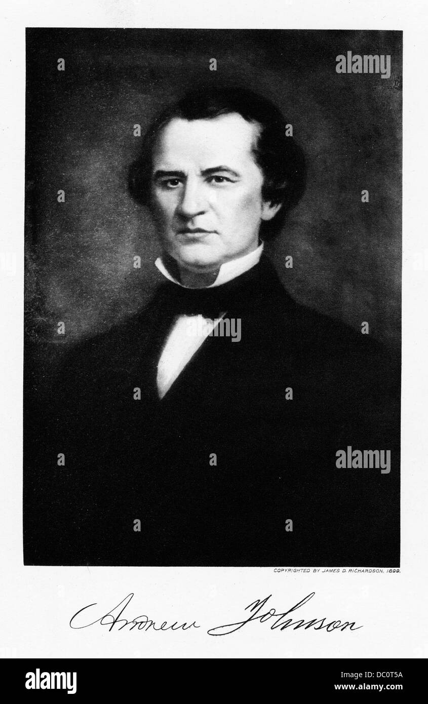 1800s 1860 ANDREW JOHNSON ABRAHAM LINCOLN VICE PRESIDENTE E 17esimo PRESIDENTE DEGLI STATI UNITI Foto Stock