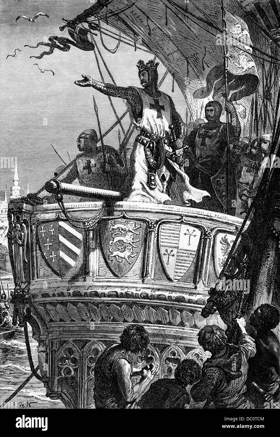 1100s RICHARD HO IL LEONE-cuore re d'Inghilterra obbligatoria l'addio alla terra santa alla fine della terza crociata Foto Stock