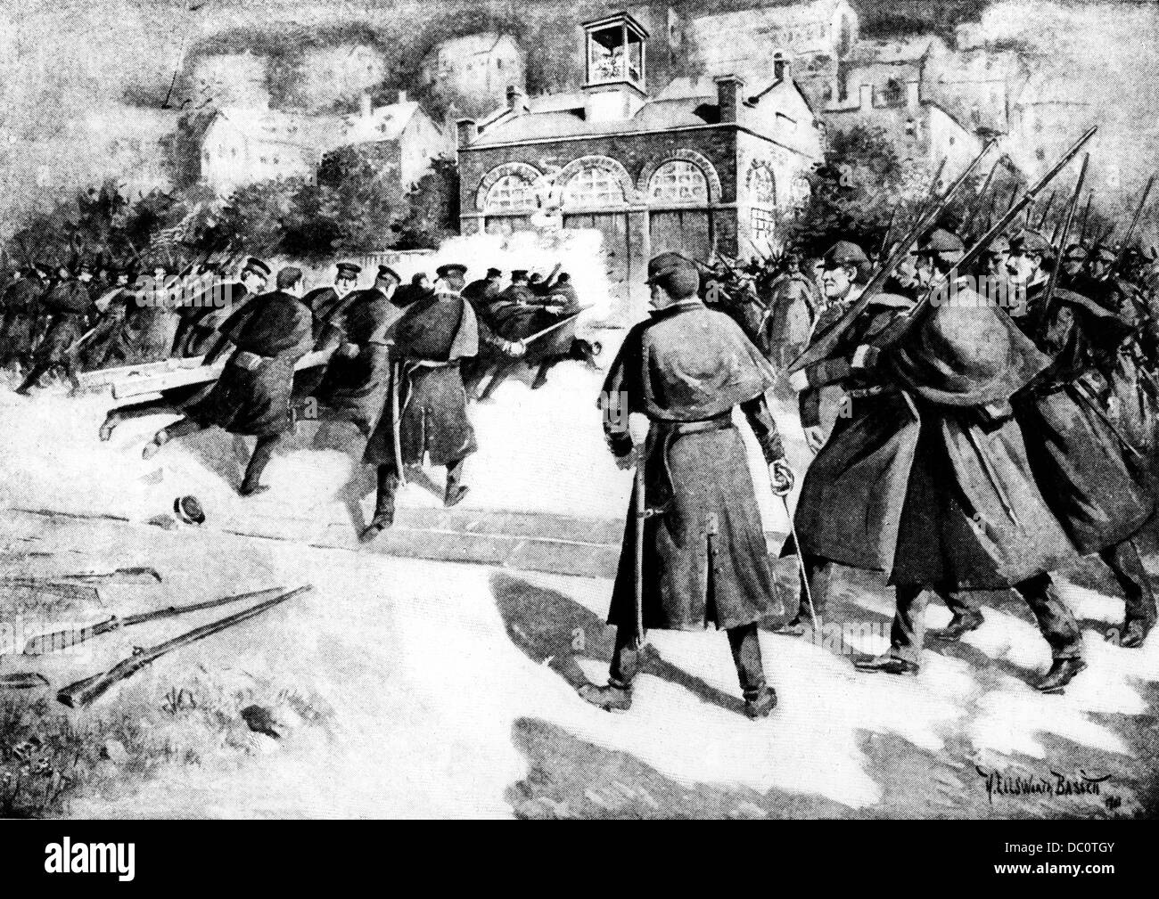 1859 Il colonnello ROBERT E LEE MARINES LA ROTTURA IN CASA DEL MOTORE Harper's Ferry WV CATTURARE JOHN BROWN & ribelli abolizionisti Foto Stock