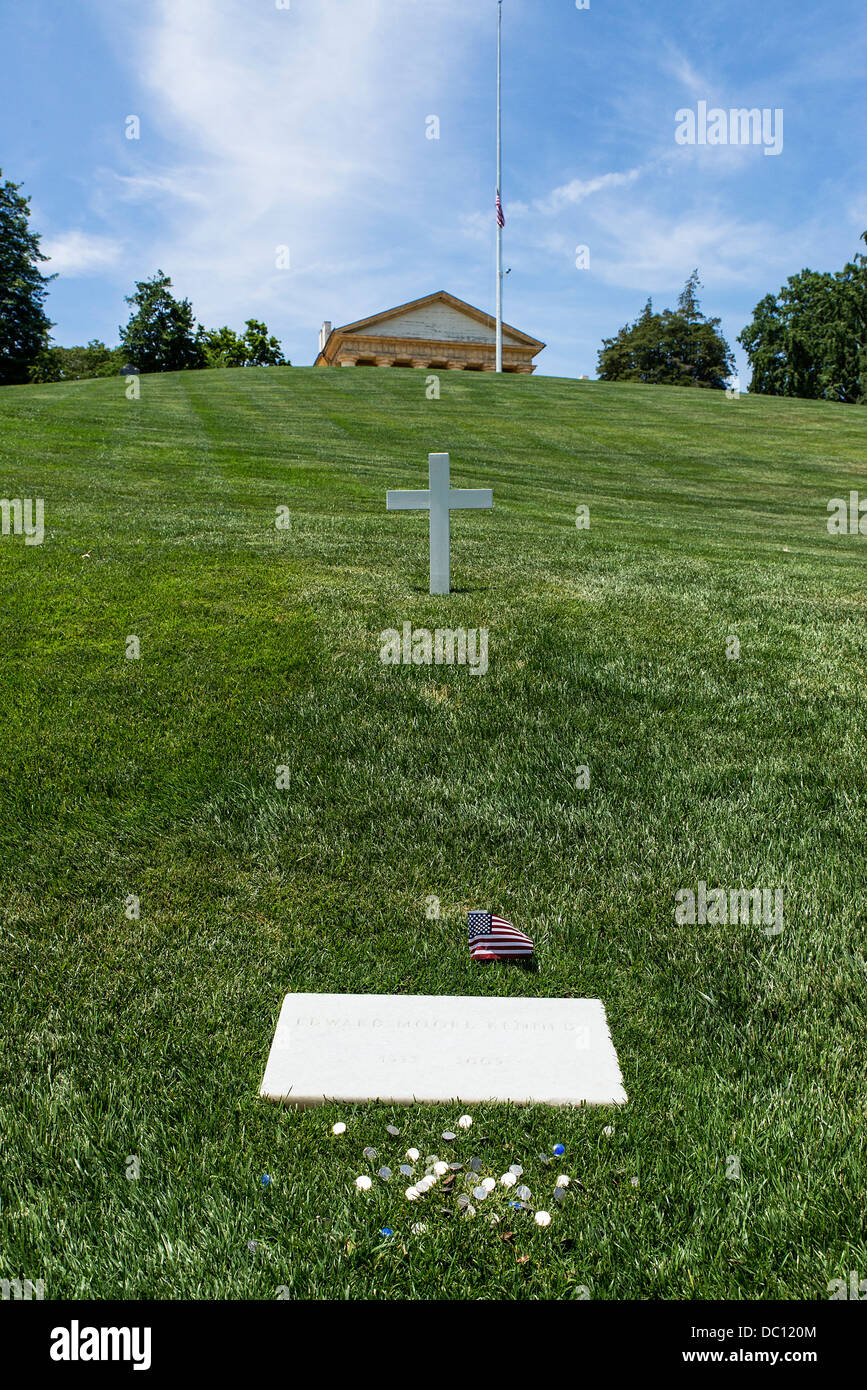 Edward Moore Kennedy grave, il Cimitero di Arlington, Virginia, Stati Uniti d'America Foto Stock