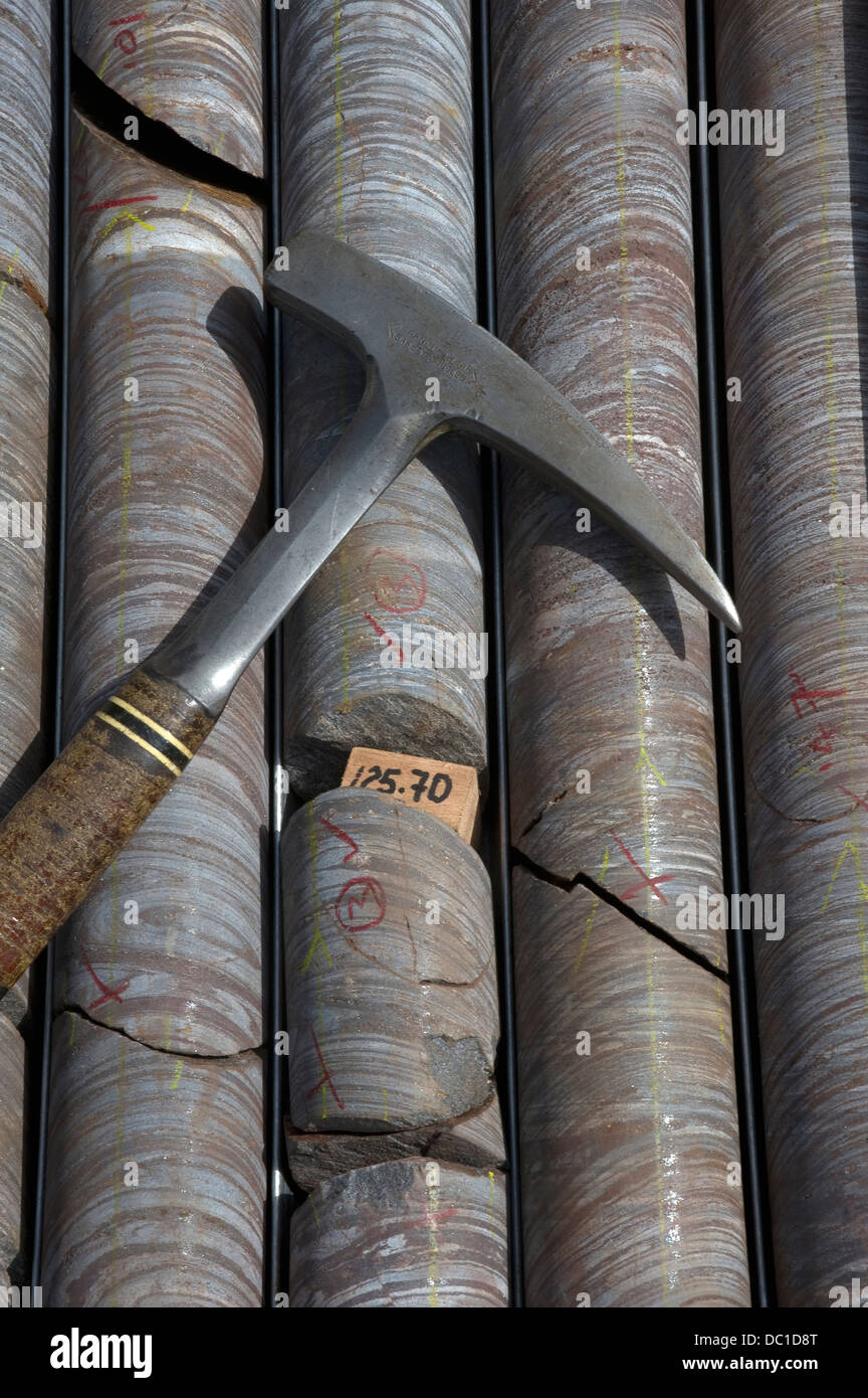 Repubblica del Congo, Marzo 2011: Diamond core drill. Foto Stock