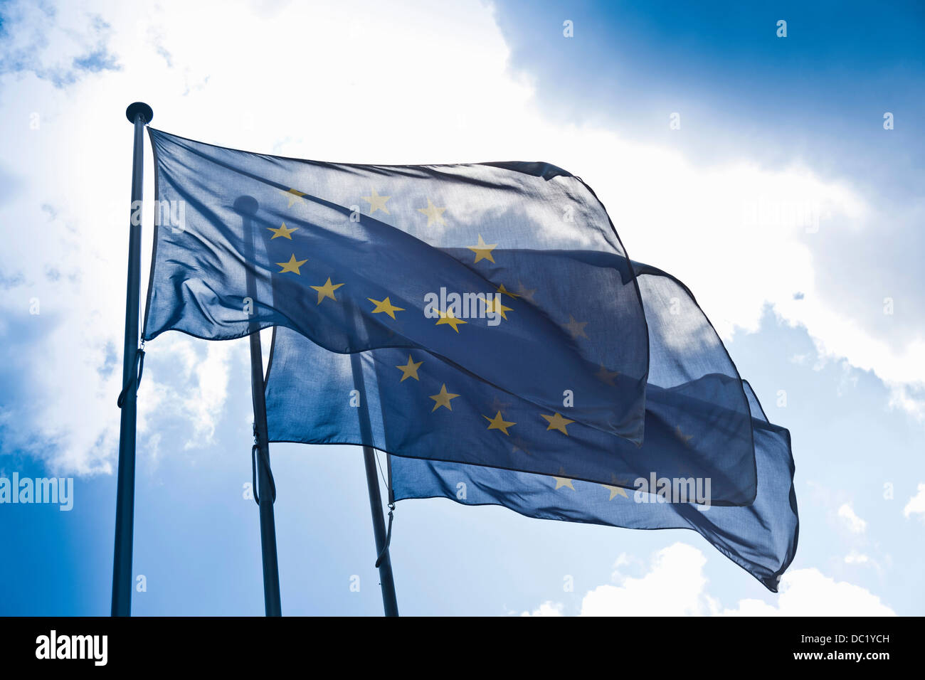 Comunità europea bandiere Foto Stock