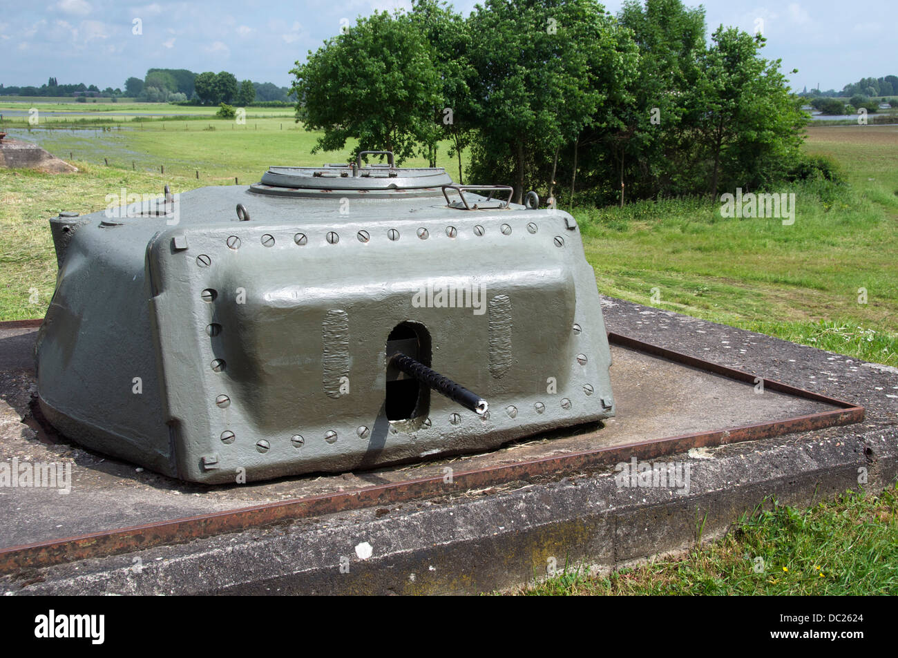 Pistola NATO bunker vicino a Deventer Olanda Foto Stock
