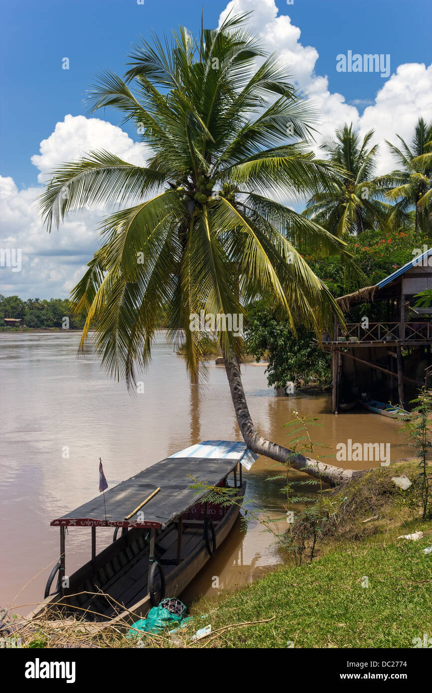 La costa isola Don Det Foto Stock