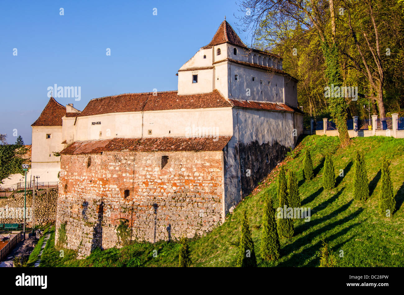 Tessitori bastione fu costruito tra il 1421-1436, per la fortezza di Brasov, in forma esagonale architettura militare. Foto Stock
