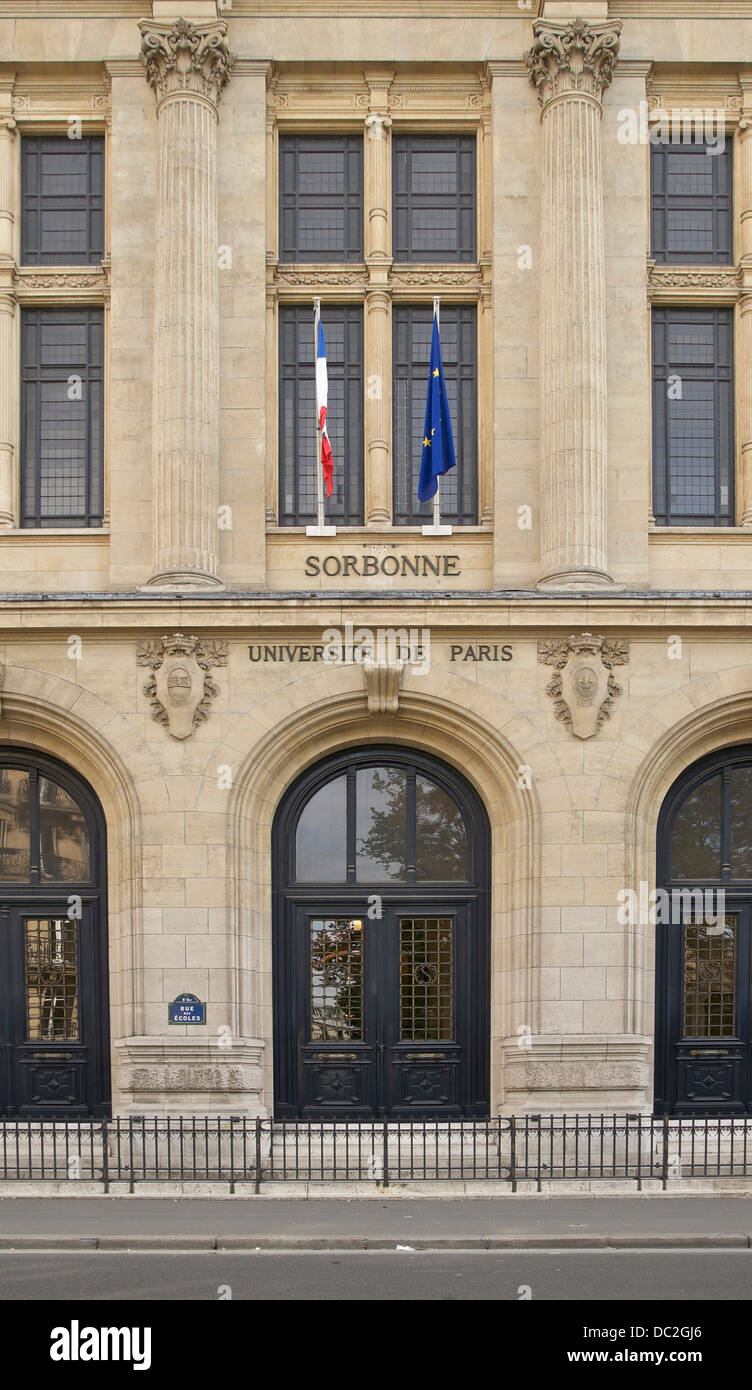 La Sorbona, 'nuovo' entrata principale. Parigi, Francia. Foto Stock