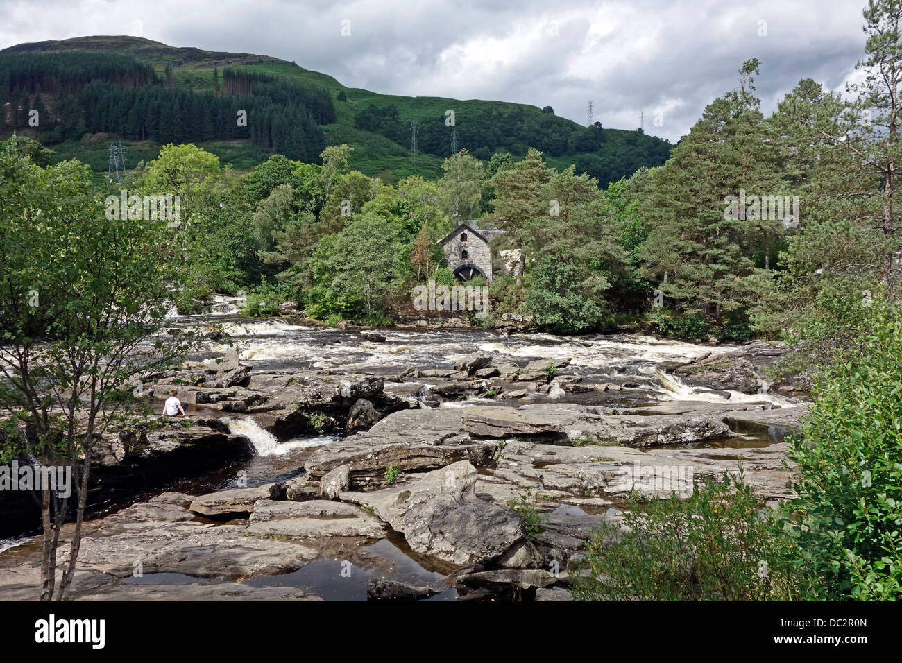 Killin nel distretto di Stirling Scozia Falls of Dochart Foto Stock