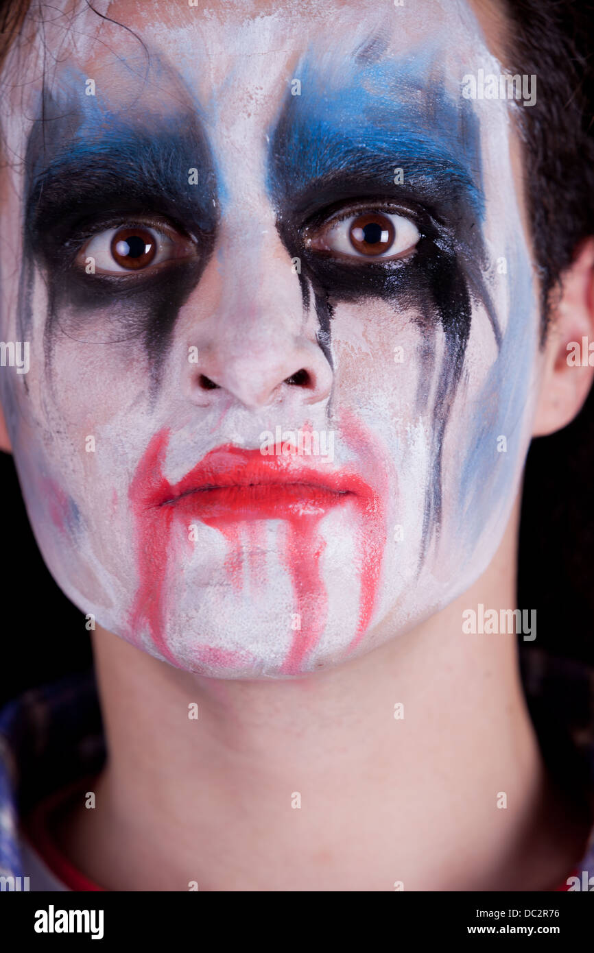 Scary persona con il trucco studio shot Foto Stock