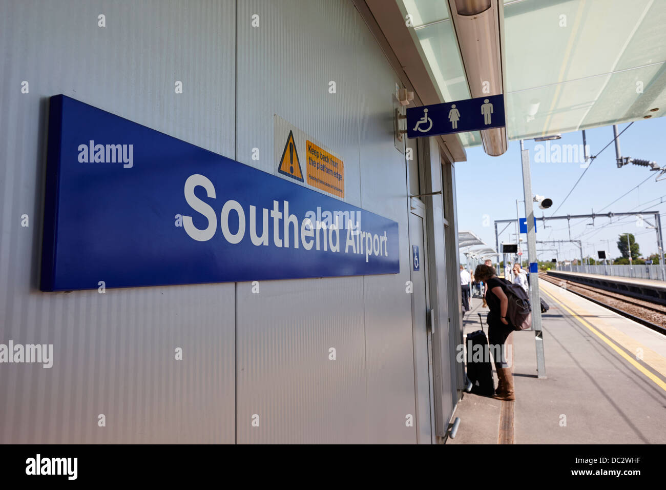 Londra aeroporto di Southend stazione ferroviaria Essex REGNO UNITO Foto Stock