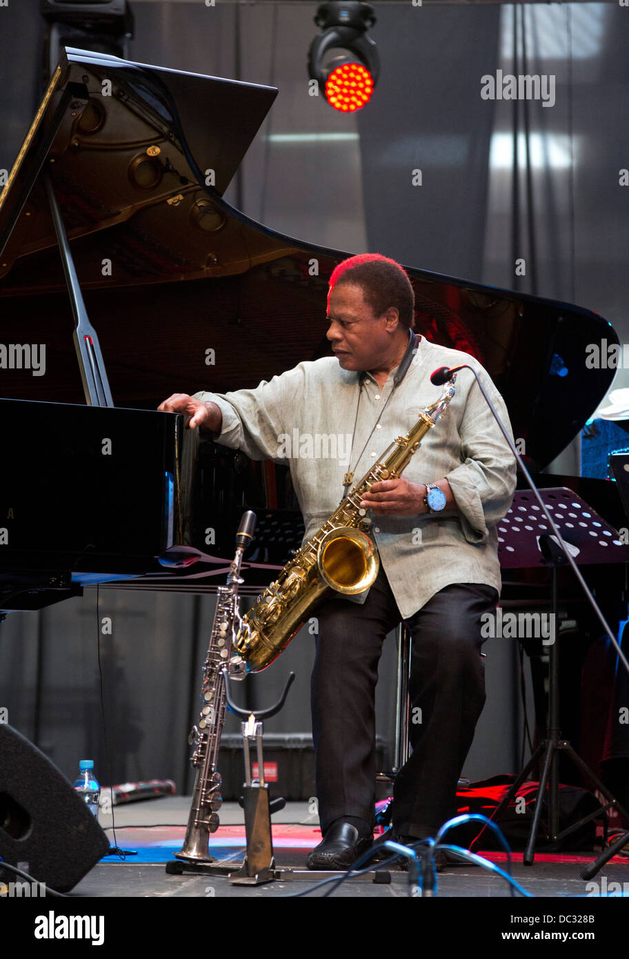 Wayne Shorter eseguita a Warsaw Summer Jazz Days 2013 nella fabbrica di Soho, Varsavia, Polonia. Foto Stock