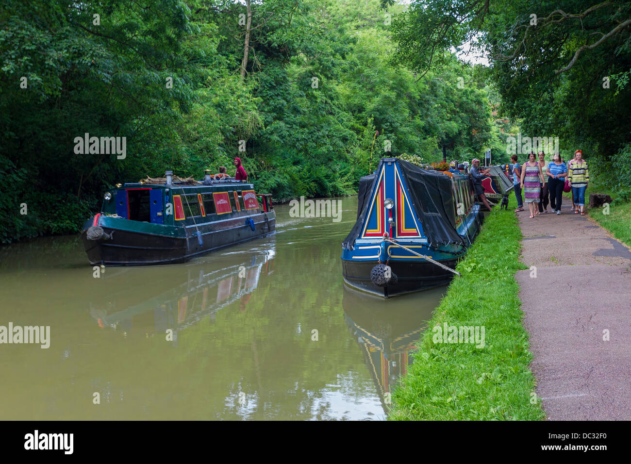 Grand Union Canal at Stoke Bruerne, Northamptonshire. Foto Stock