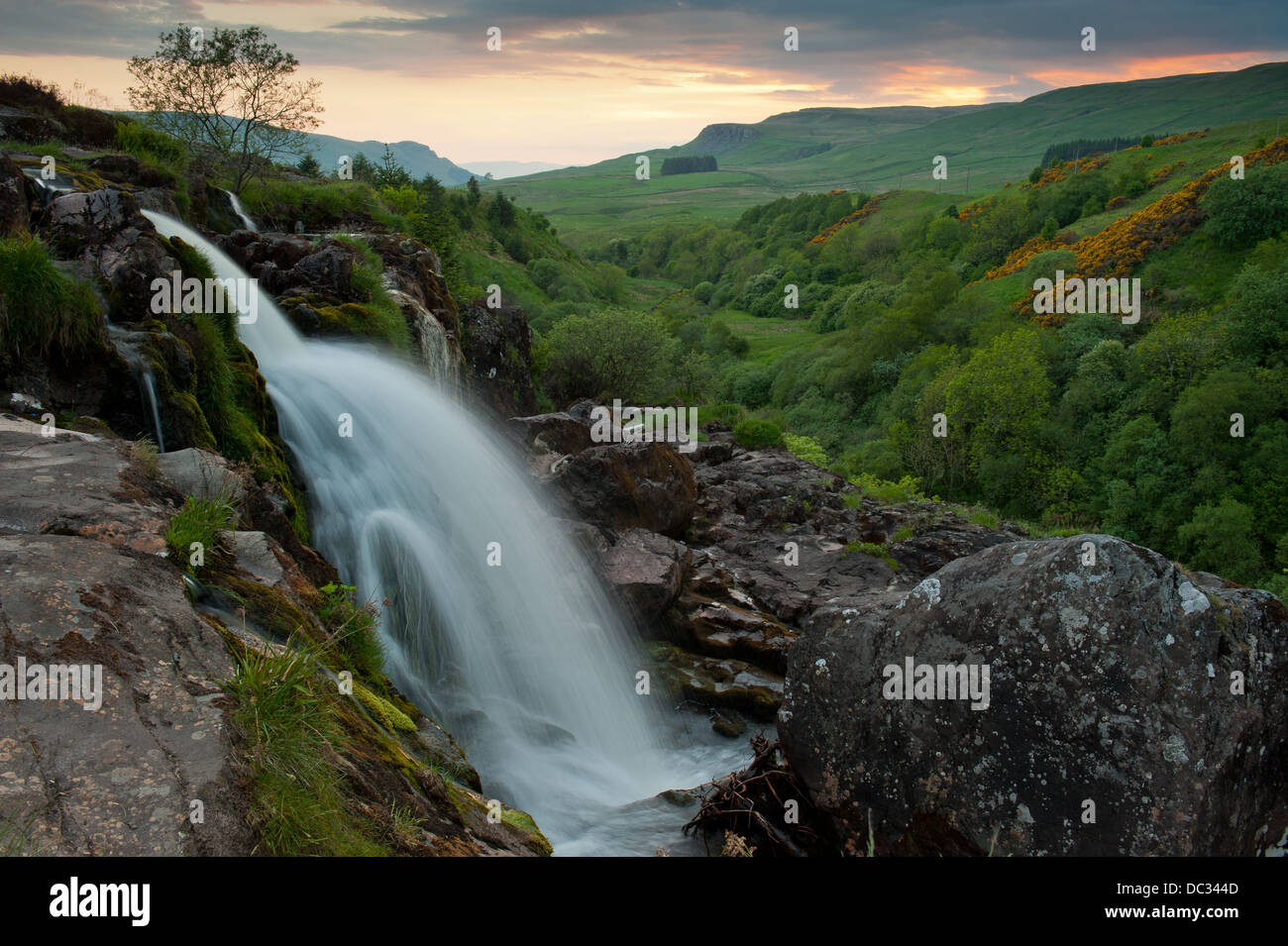 Le Loup di Fintry cascata a nord di Glasgow Scozia Scotland Foto Stock