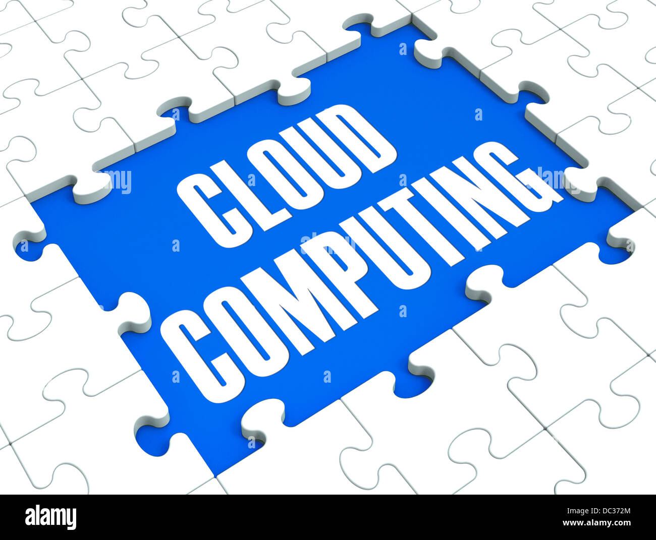 Il Cloud Computing Puzzle mostra i servizi online Foto Stock