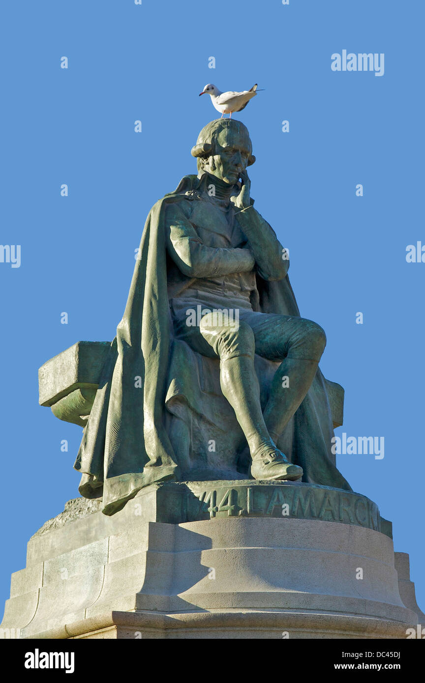 Statua di Giovanni Battista de Lamarck (1744-1829) da Léon Fagel. Bronzo, 1908. Nella parte anteriore del posto Valhubert ingresso del Jard Foto Stock