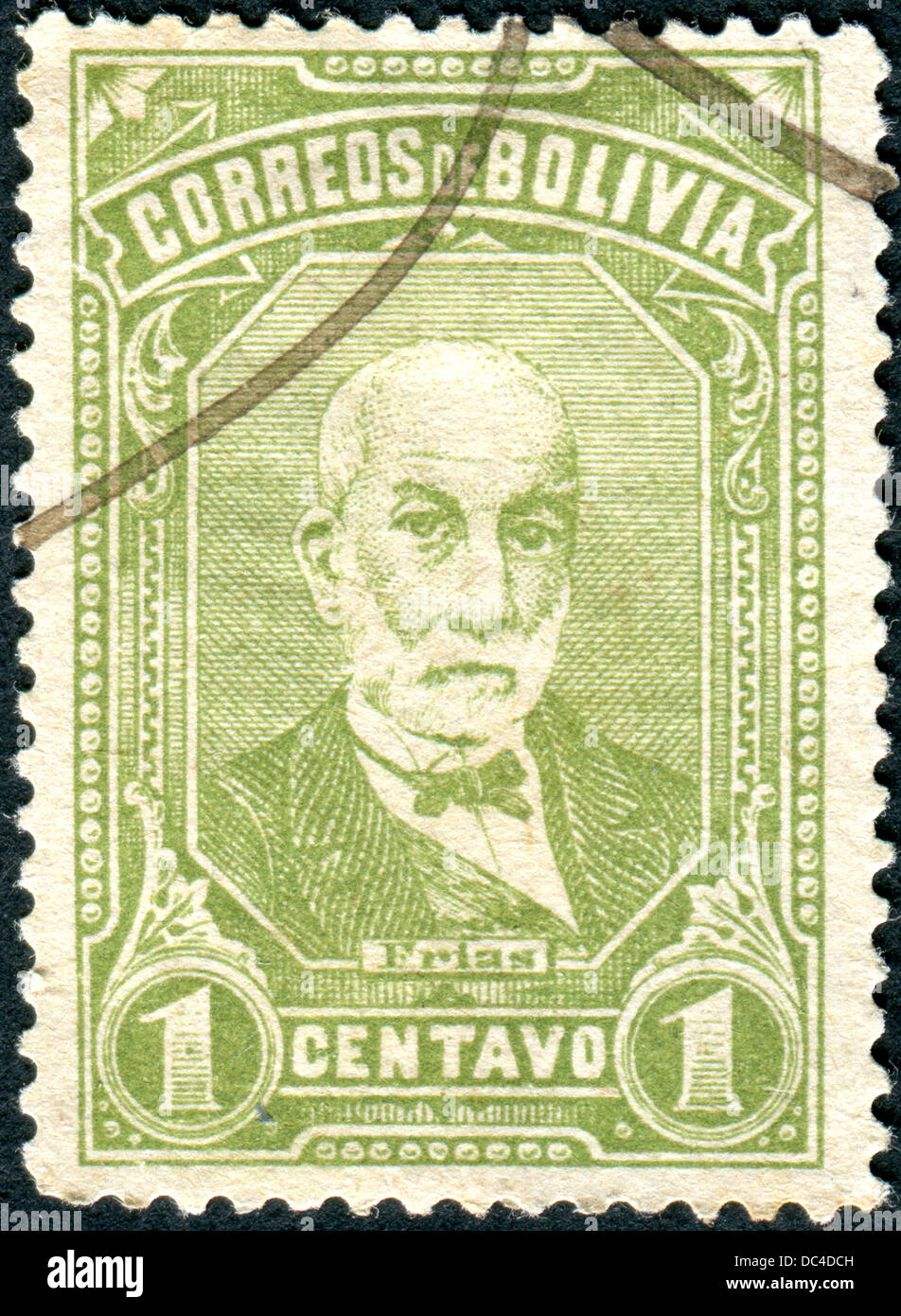BOLIVIA - Circa 1897: francobolli stampati in Bolivia, mostra ritratto  Tomas Frias Ametller, circa 1897 Foto stock - Alamy