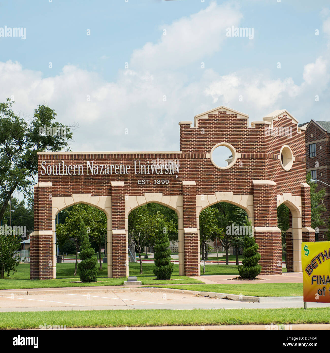Southern Nazarene University si trova nel centro cittadino di Betania, Oklahoma, una vicina città di Oklahoma City, Oklahoma, Stati Uniti d'America. Foto Stock