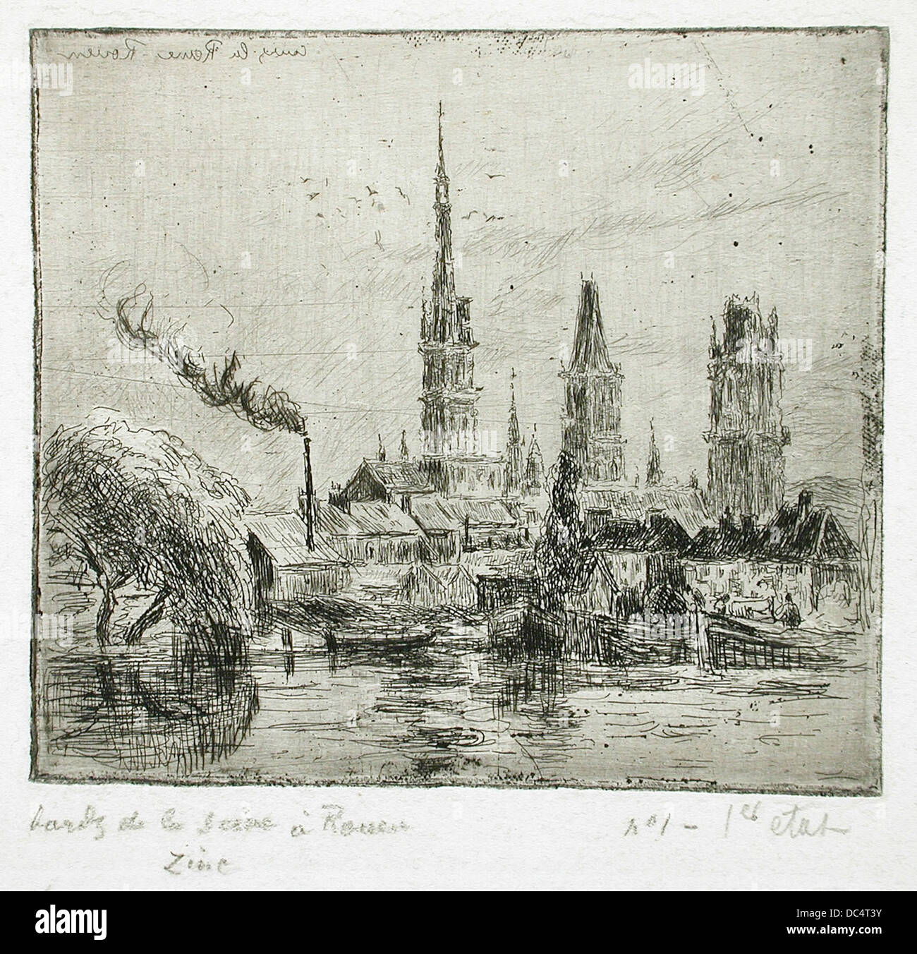 Cours-la-Reine, ou Bords de la Seine a Rouen M.89.173.18 Foto Stock