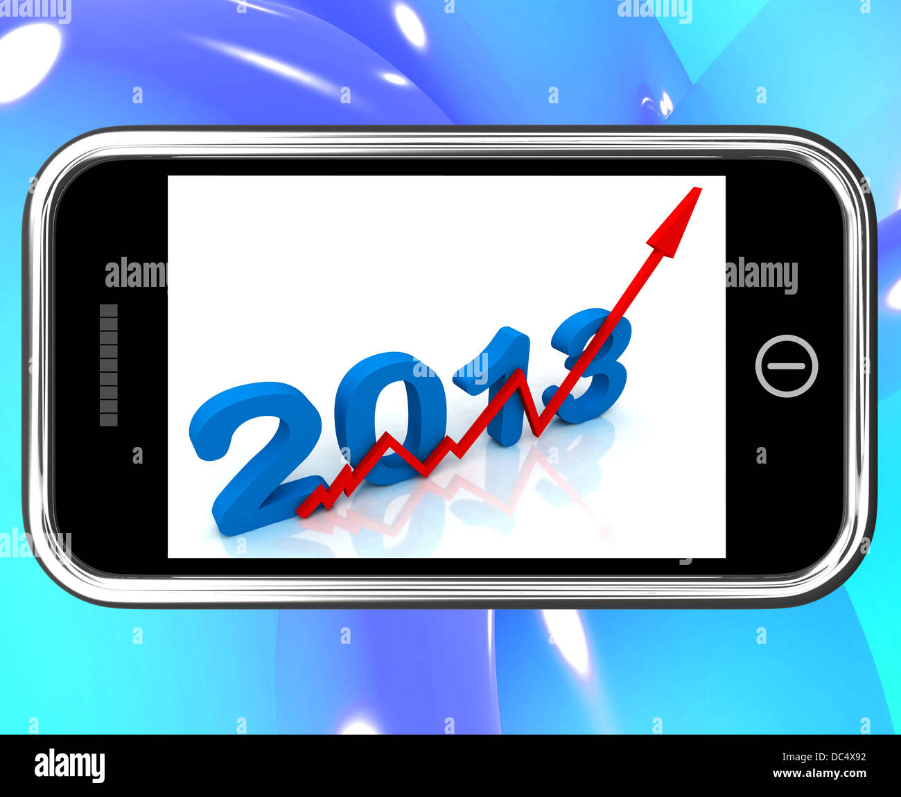 2013 sullo smartphone mostra le previsioni finanziarie Foto Stock