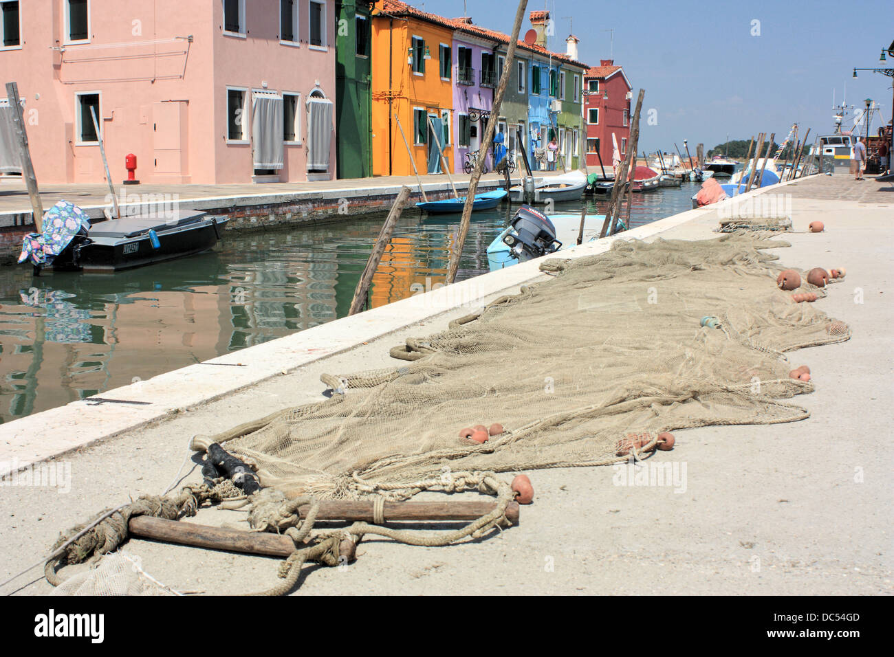 Rete da pesca, Isola di Burano, l'Isola di Burano Foto Stock