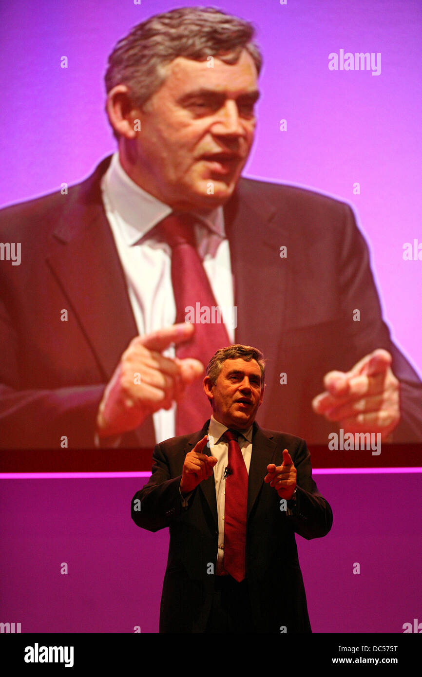 Labour Party Conference. Gordon Brown. Foto: Chris Bull Foto Stock