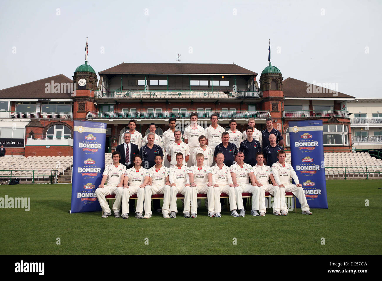 Il Lancashire County Cricket Club photocall 6 aprile 2009. La squadra posano per una foto del team. Foto: Chris Bull Foto Stock