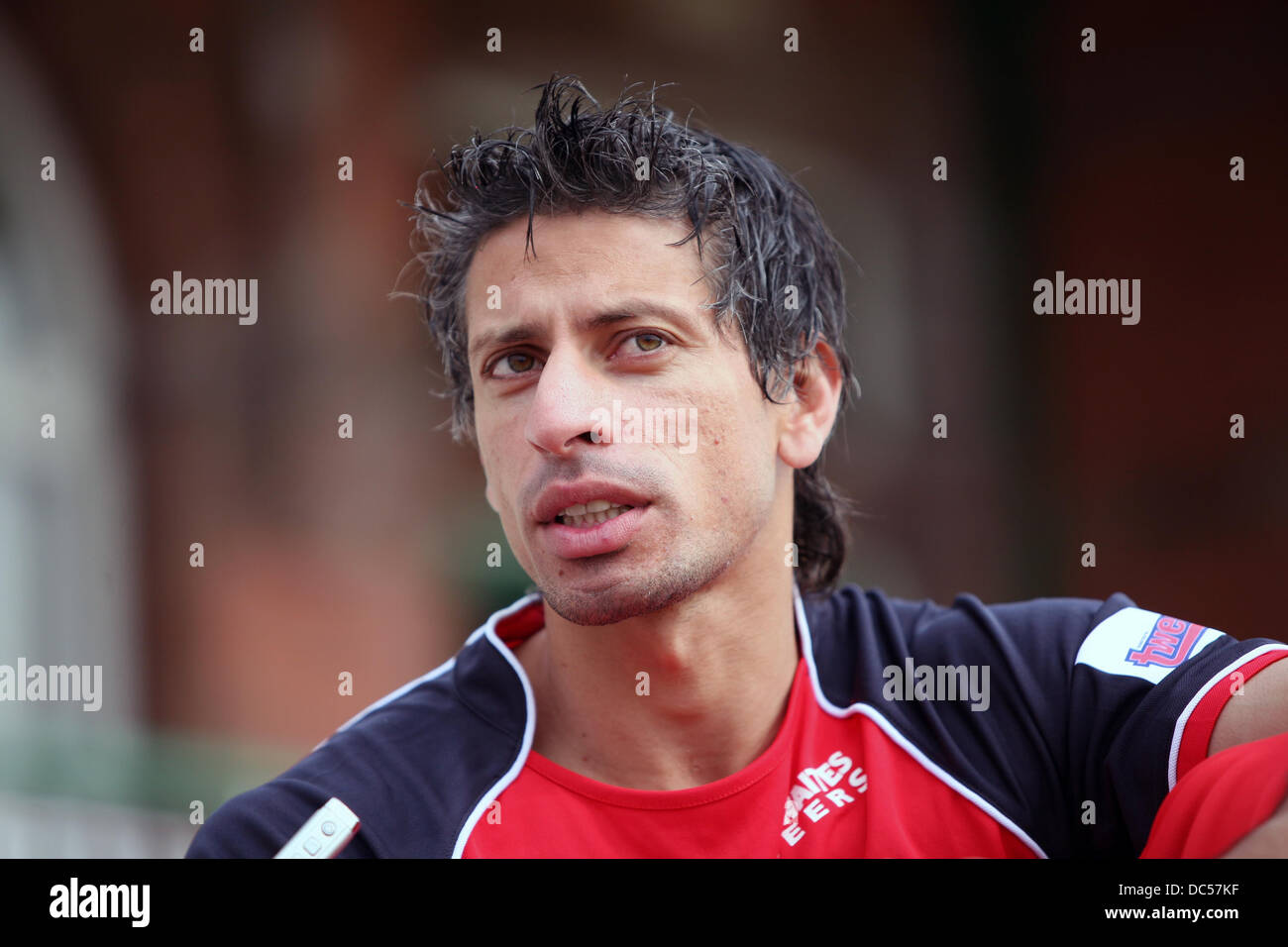 Il Lancashire County Cricket Club photocall 6 aprile 2009. Sajid Mahmood. Foto Stock