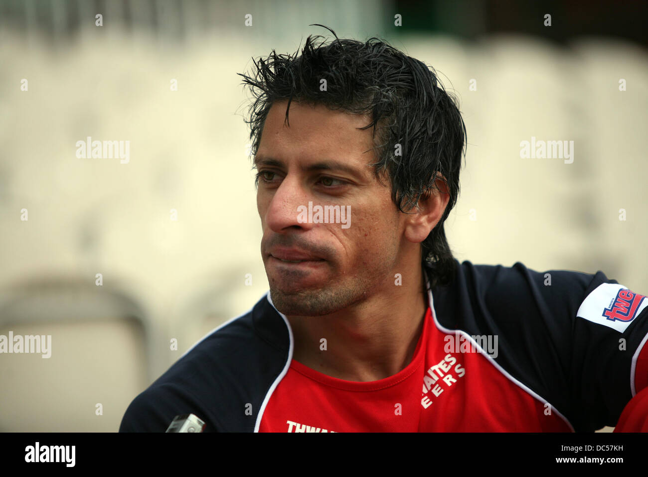 Il Lancashire County Cricket Club photocall 6 aprile 2009. Sajid Mahmood. Foto Stock