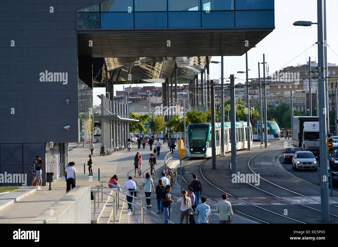 Disseny Hub Barcelona, Hub Design Barcellona, DHUB. Plaça de les Glòries, Poblenou, 22@, Barcellona, in Catalogna, Spagna. Foto Stock