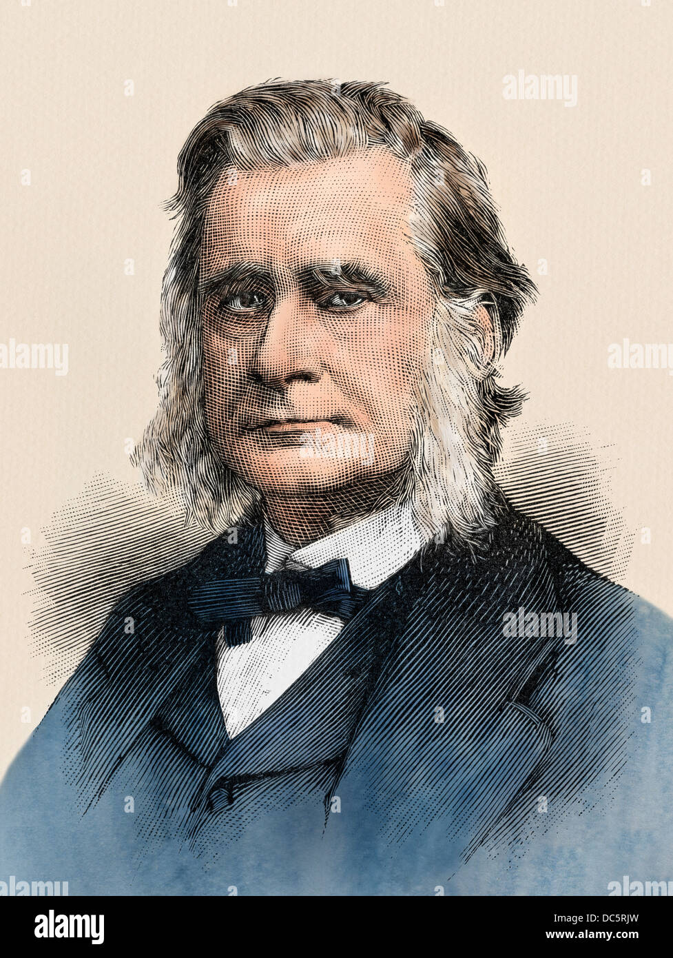 Il biologo Thomas Henry Huxley. Digitalmente la xilografia colorata Foto Stock