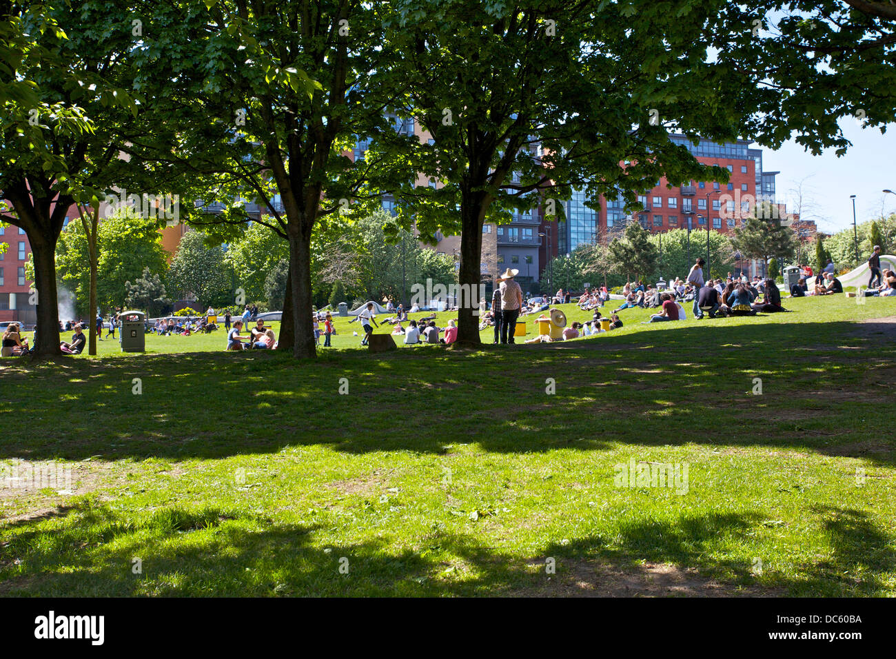 Vista di Devonshire verde in estate, Sheffield Foto Stock
