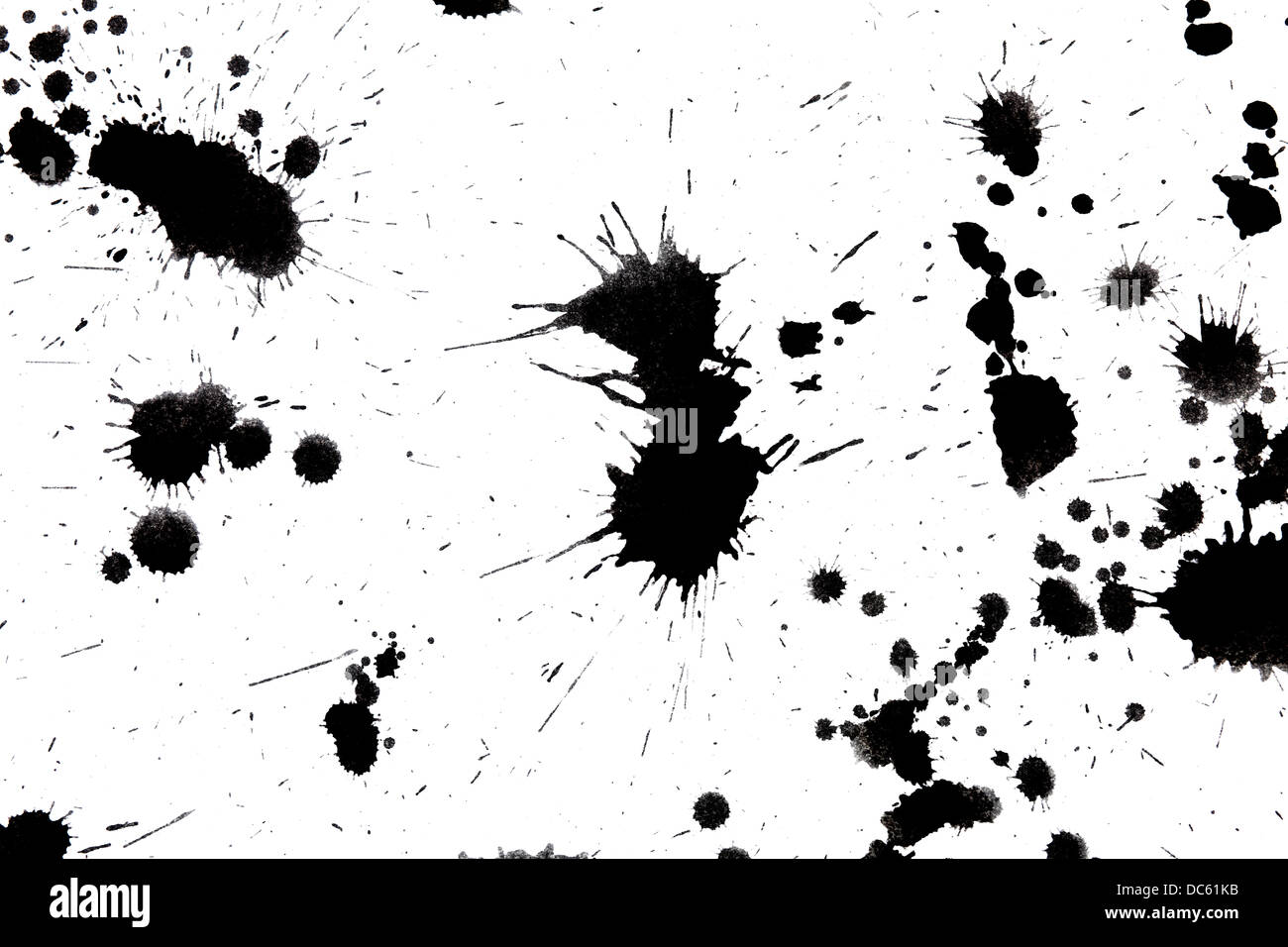 Drop nero spruzzi di inchiostro splash Foto Stock