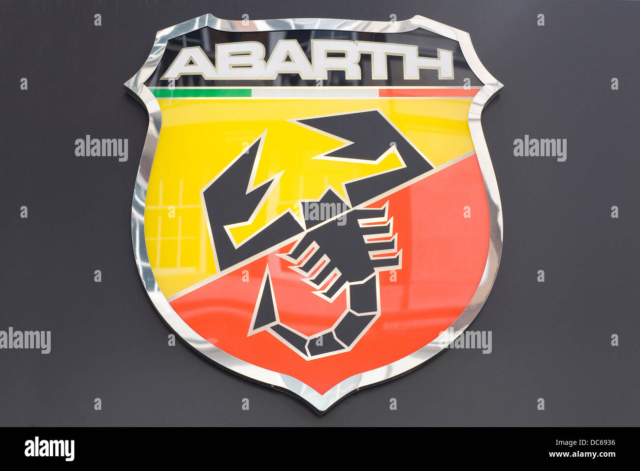Il logo di badge per l'Abarth i costruttori di auto Foto Stock