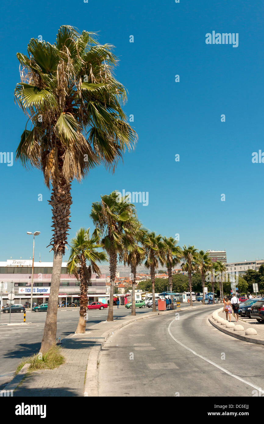 Una strada nel porto di Split, Croazia Foto Stock