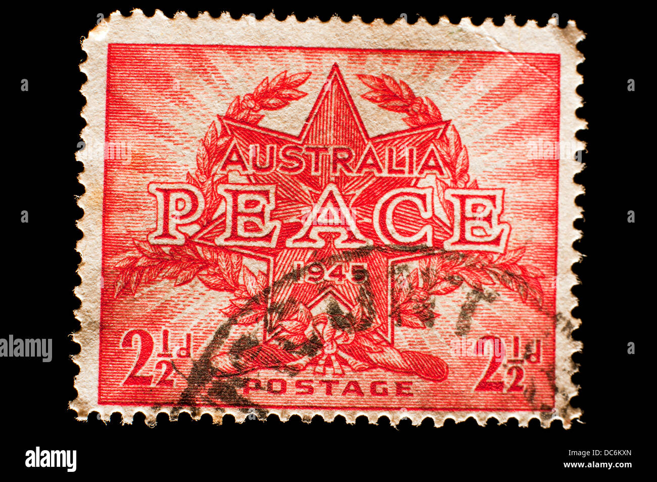 1945 WW11 Pace Australia francobollo Foto Stock