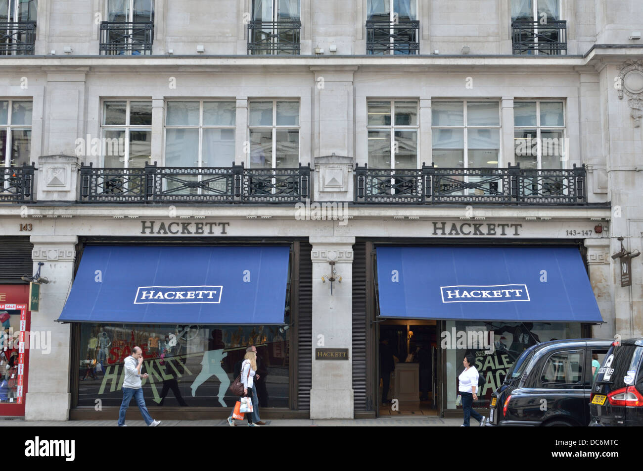Hackett uomini negozio di moda in Regent Street, Londra, Regno Unito. Foto Stock