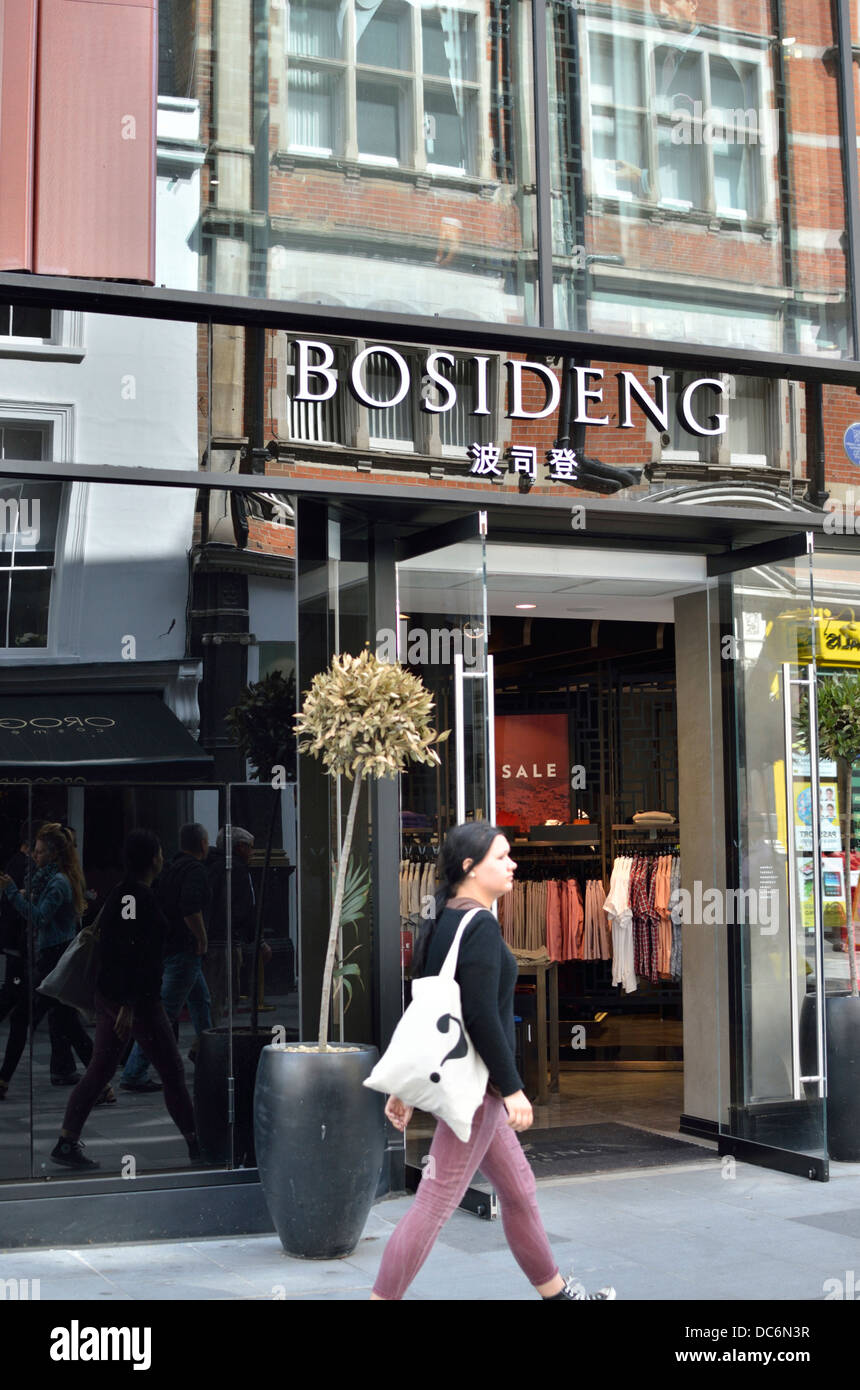 Bosideng uomini negozio di moda in South Molton Street, Mayfair, London, Regno Unito. Foto Stock