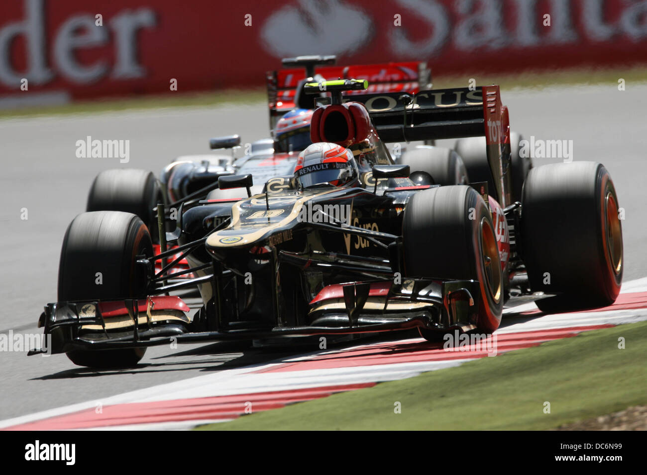 Romain Grosjean, Lotus F1 al 2013 F1 Gran Premio di Gran Bretagna a Silverstone. Foto Stock