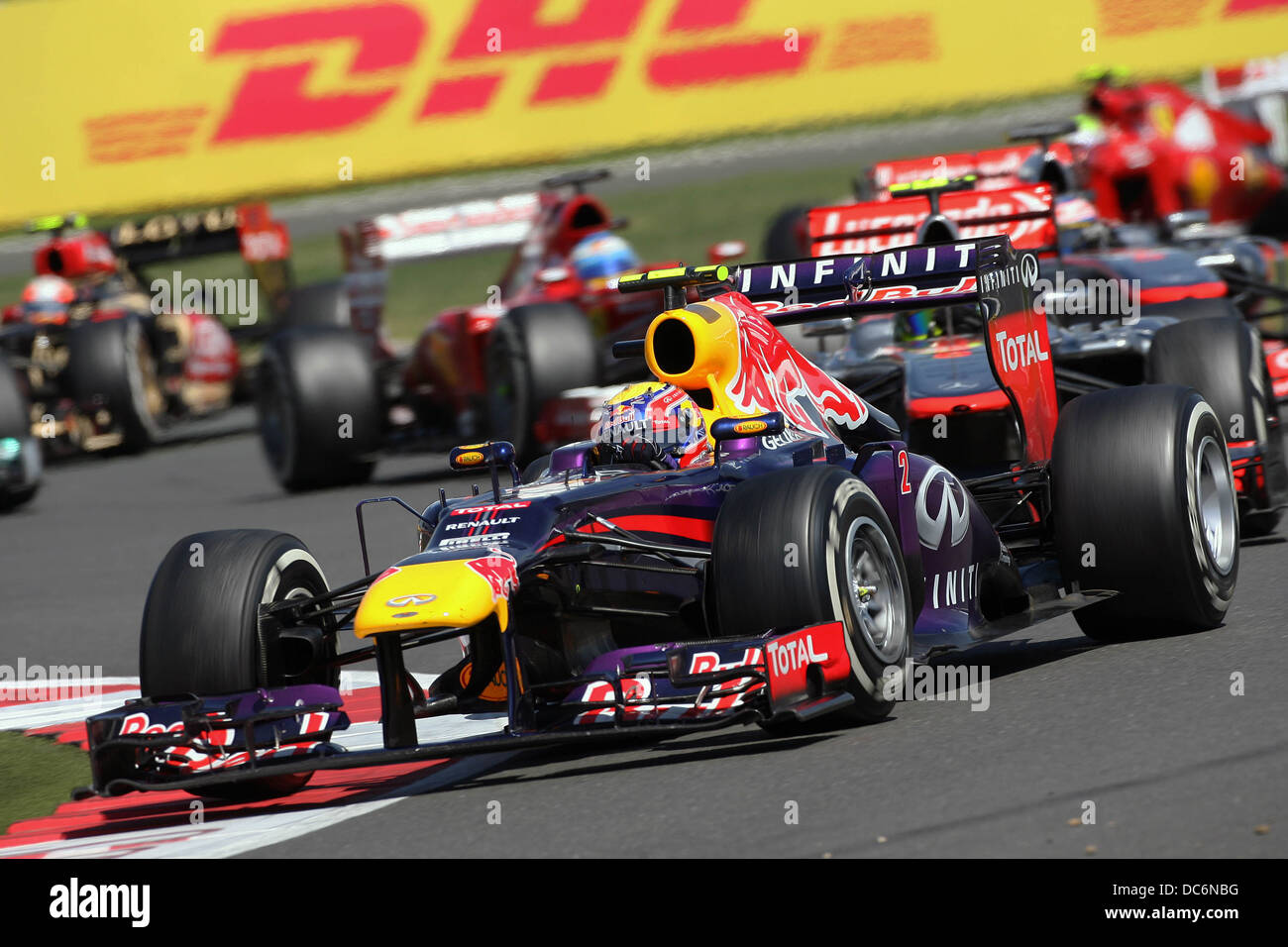 Mark Webber e Red Bull Racing alla 2013 F1 Gran Premio di Gran Bretagna a Silverstone. Foto Stock