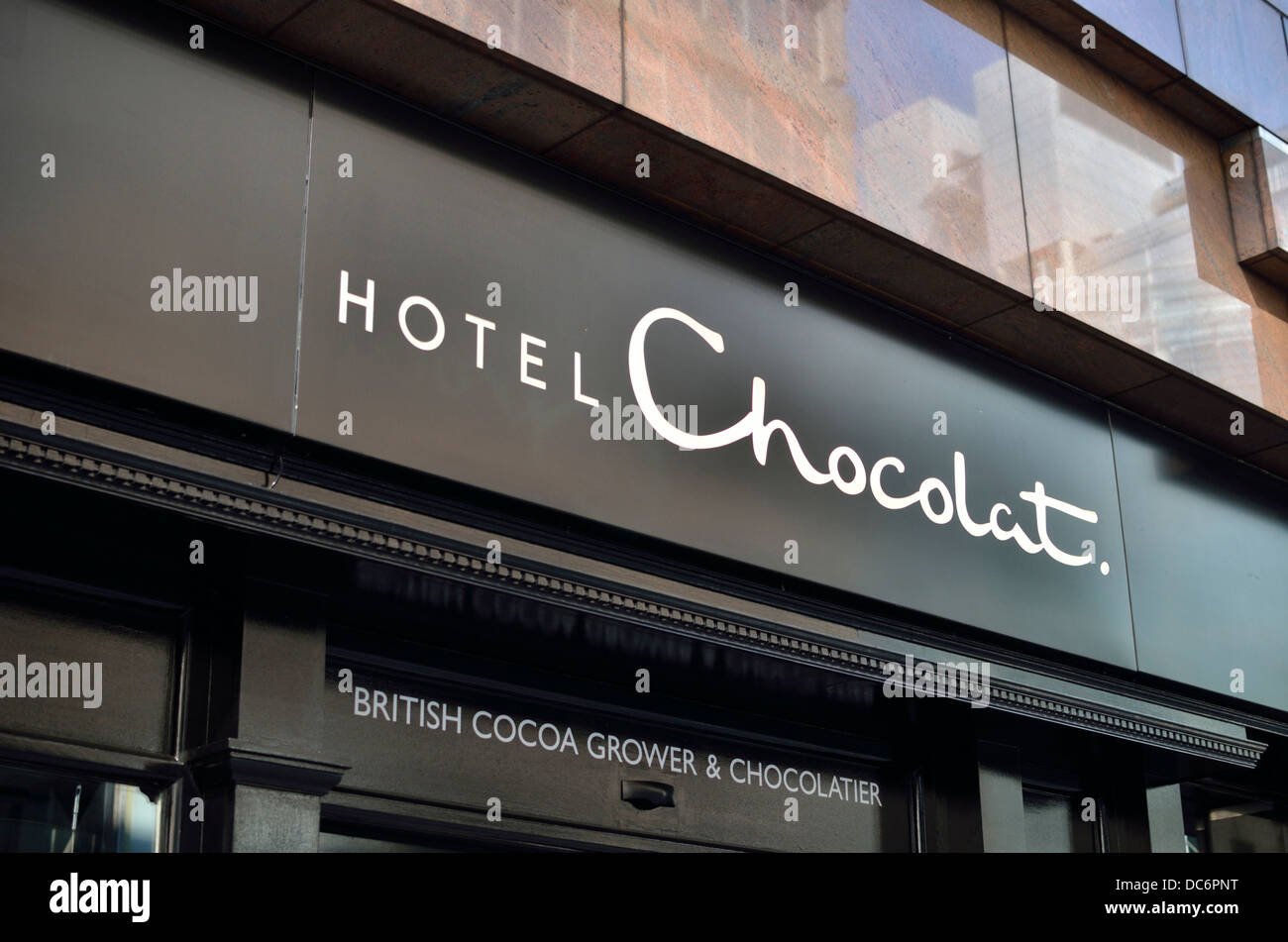 Hotel Chocolat negozio di cioccolato in Moorgate, Londra, Regno Unito. Foto Stock