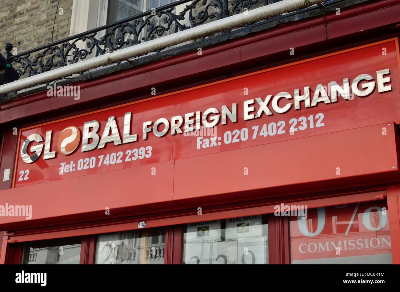 Global Foreign Exchange segno, London, Regno Unito Foto Stock