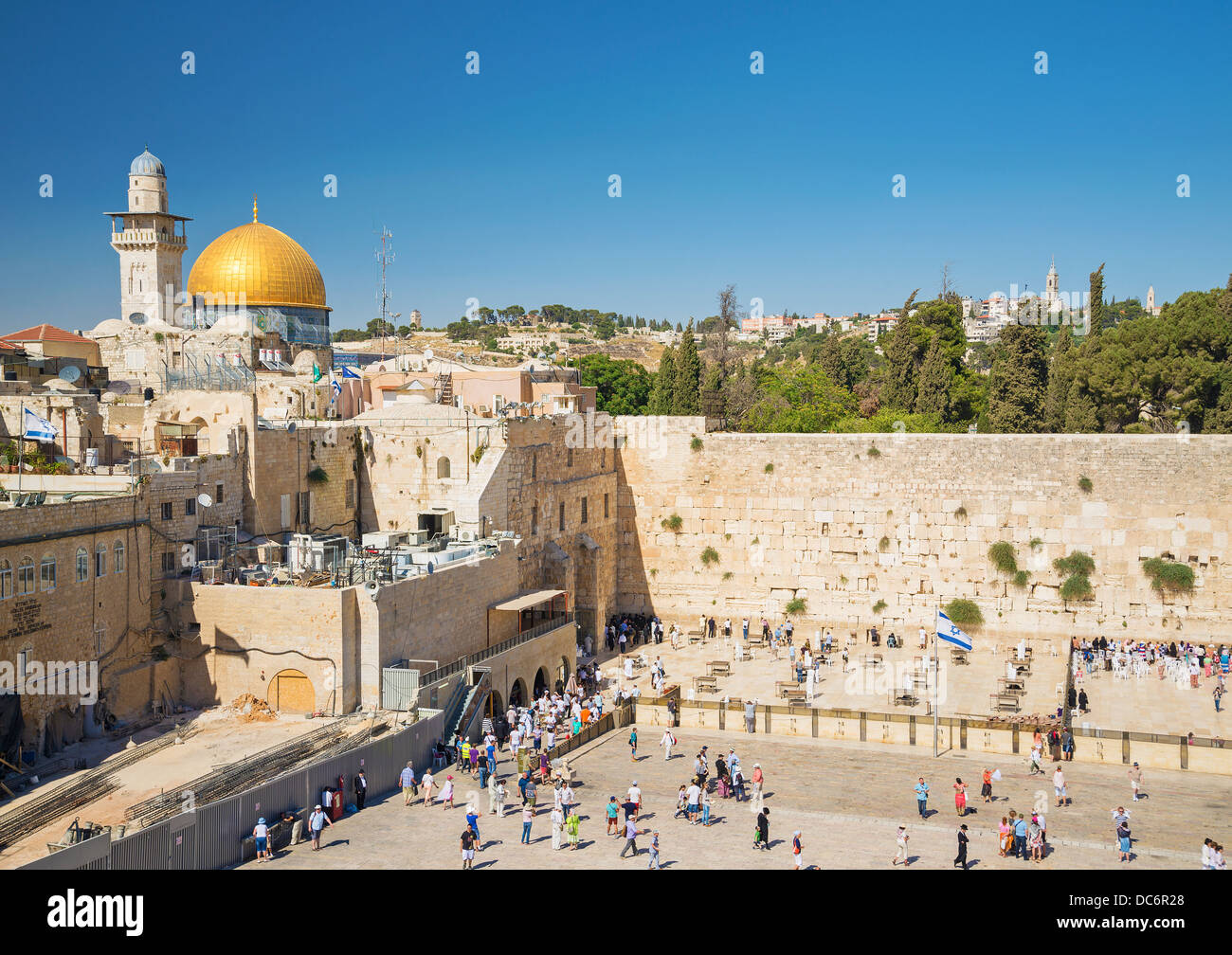 Il Santo Muro occidentale di Gerusalemme città vecchia Israele Foto Stock