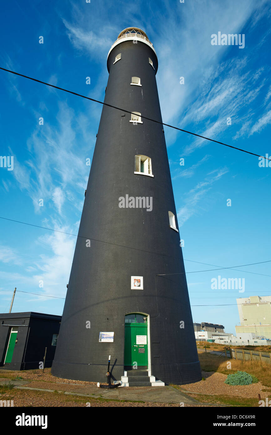 Luce ad alta torre costruita nel 1901 il quarto Dungeness Lighthouse Dungeness Kent REGNO UNITO Foto Stock