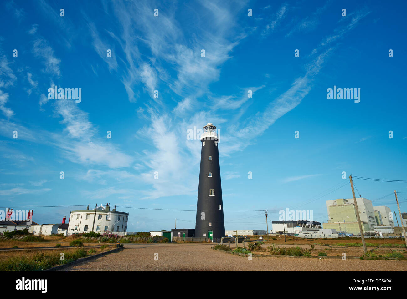 Luce ad alta torre costruita nel 1901 il quarto Dungeness Lighthouse Dungeness Kent REGNO UNITO Foto Stock
