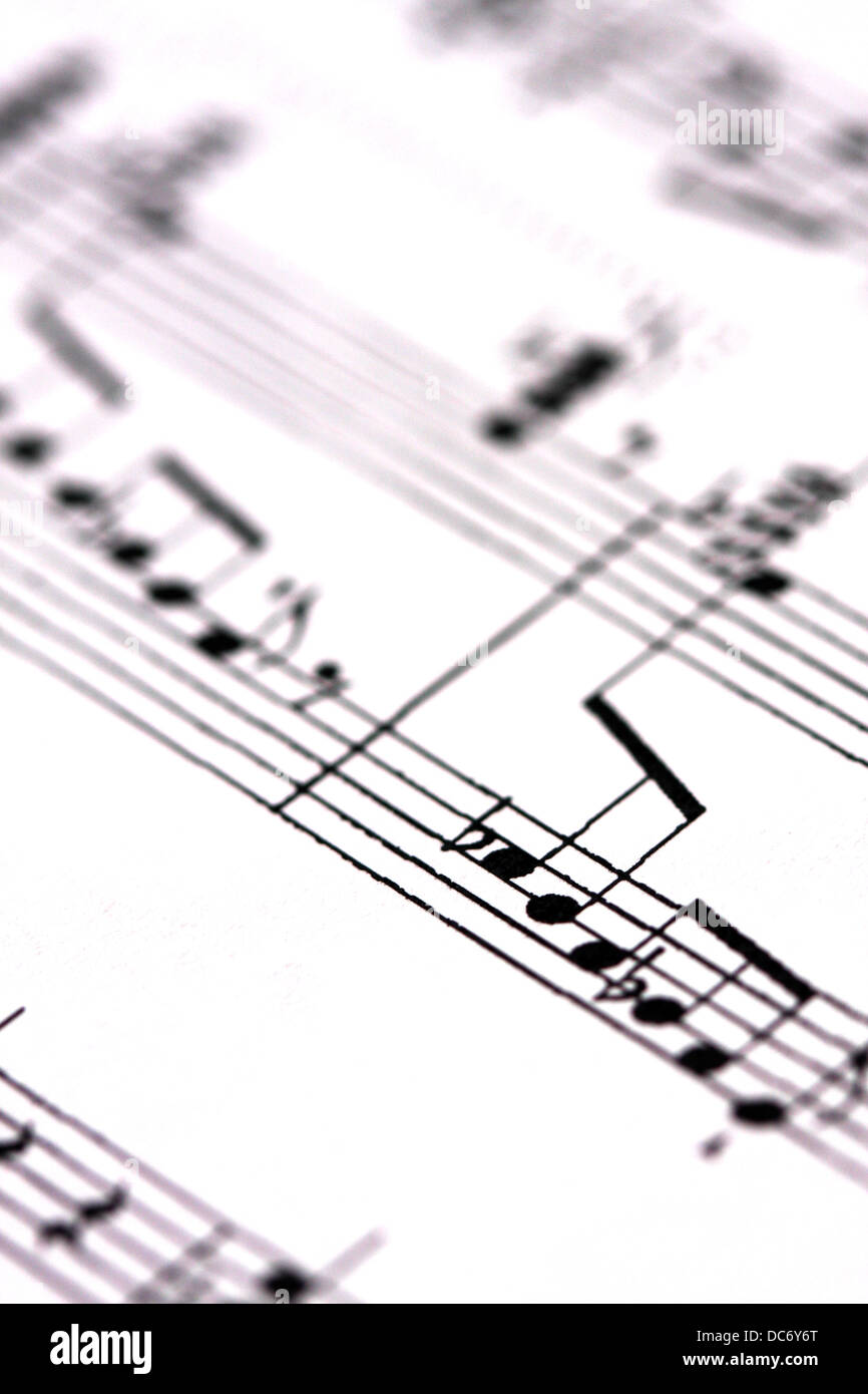 Nota musicale foglio Foto Stock