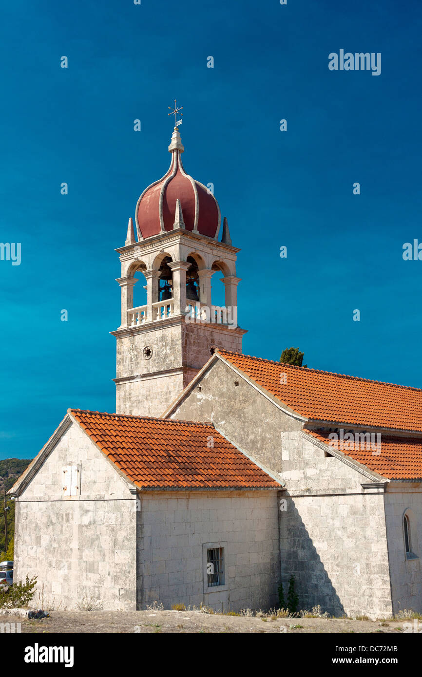 St. Ann chiesa parrocchiale di Donji Humac sull isola di Brac, Croazia Foto Stock