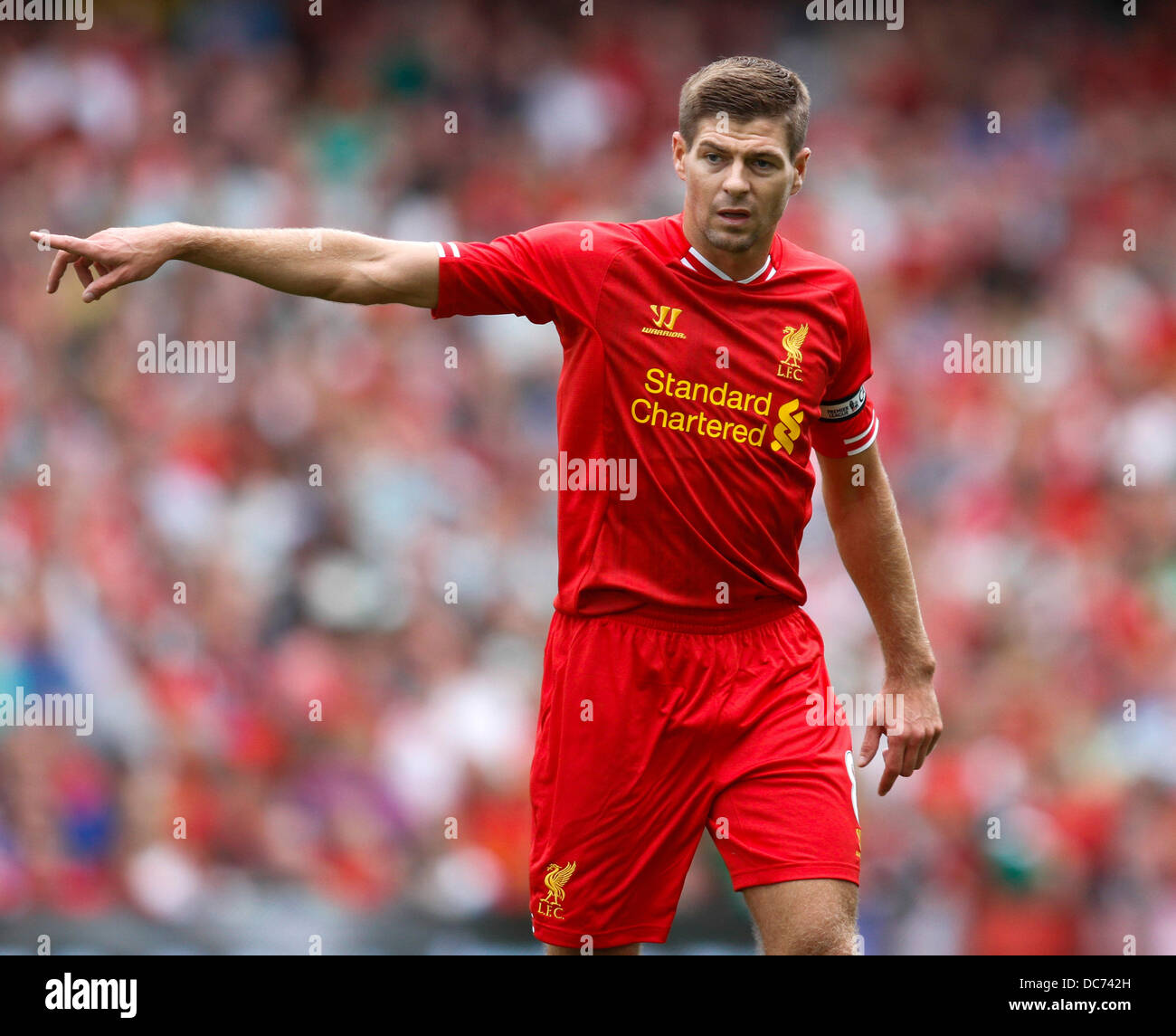 Dublino, Irlanda. 10 Ago, 2013. Steven Gerrard durante il decisore a Dublino partita amichevole tra Celtic e Liverpool dall'Aviva Stadium. Credito: Azione Sport Plus/Alamy Live News Foto Stock