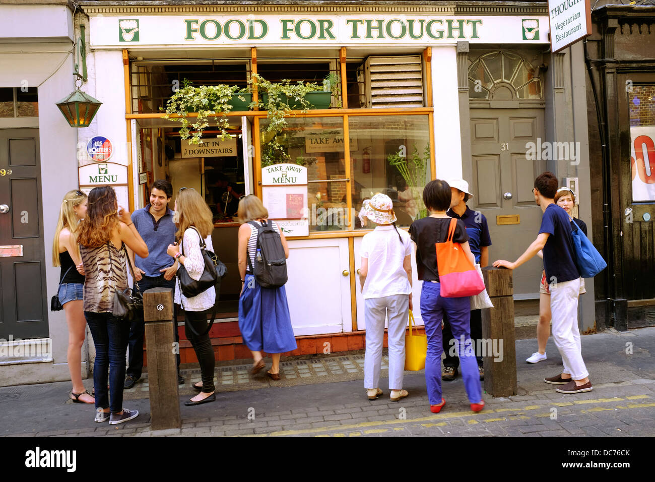 Il cibo per il pensiero ristorante vegetariano, Covent Garden di Londra, Regno Unito Foto Stock