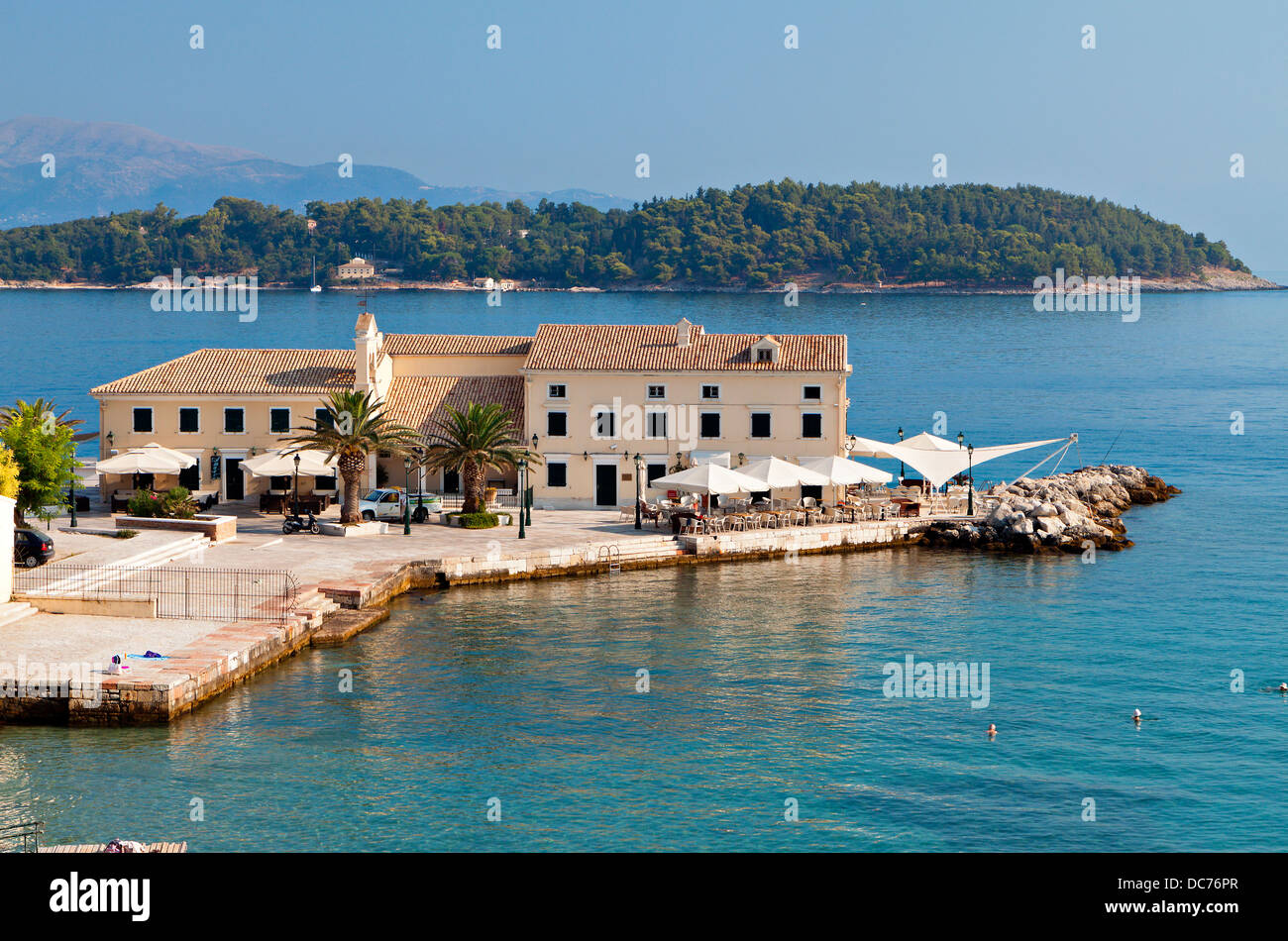 La zona di Faliraki presso l'isola di Corfù in Grecia Foto Stock